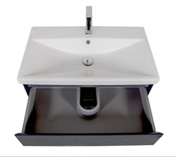 Тумба для ванной комнаты ELIT 80 подвесная, с умывальником, графит - фото 138236