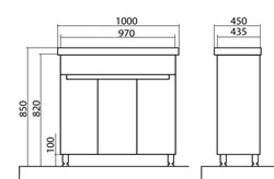 Тумба для ванной комнаты ОМЕГА 100 с умывальником Frame 100 см АР0002202 - фото 138365