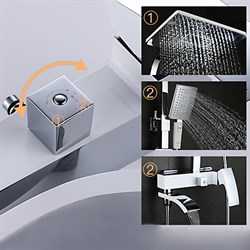 Душевая система GAPPO с каскадным изливом, белый/хром G2407-8 - фото 138581
