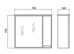 Зеркало для ванной комнаты КВАДРО 70R АР0001762 - фото 138589