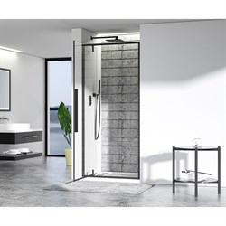 Перегородка душевая стеклянная EBATH SGL-2105AB/SGP-2105AB 900*1950 черный - фото 138605