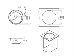 Мойка GRANULA СТАНДАРТ кварц графит ST-4802 - фото 138781