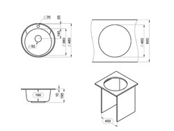 Мойка GRANULA СТАНДАРТ кварц черный ST-4802 - фото 138784