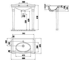 Ножки для умывальника KLASSIK ANTIK KL270-00CB00E-0000 - фото 138870