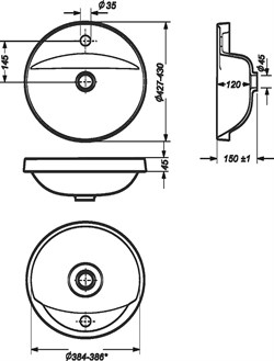 Раковина встраиваемая Art Inside 43 - фото 138884
