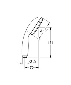 Ручной душ GROHE Vitalio Start 100 2 режима струи, черный матовый 279462430 - фото 138887