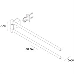 Полотенцедержатель FIXSEN TREND GRAPHITE двойной, рога FX-98002А - фото 138908