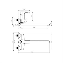 Смеситель RUBINETA Trento-11/C для ванны с длинным изливом TN11CK08 - фото 138948