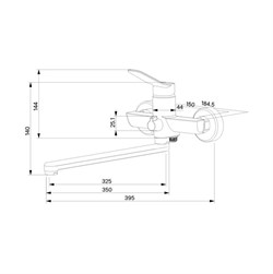 Смеситель MILARDO Enjoy для ванны, с длинным изливом, хром ENJSB00M10 - фото 138953