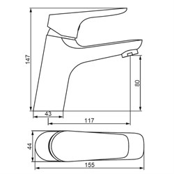 Смеситель DAMIXA Jupiter для умывальника, хром 770210001 - фото 138990