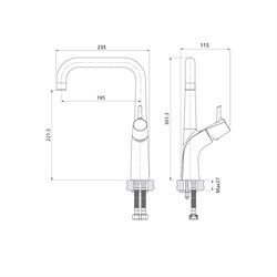 Смеситель KITCHEN для кухни Line K07SB0Li05 - фото 139024