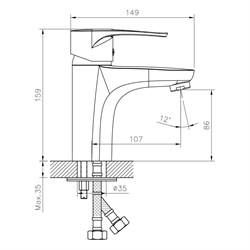 Смеситель Decoroom одноручный для умывальника монолитный, хром DR70011 - фото 139060