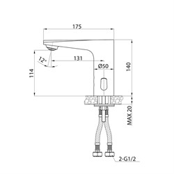 Смеситель IDDIS PULSE для умывальника, сенсорный PULSBS3i86 - фото 139132