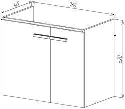 Тумба Мюнхен под умывальник COMO 80 подвесная белый - фото 139370