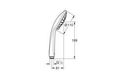 Душ ручной GROHE Vitalio Joy 110 3 режим струи, хром 27319000 - фото 139901