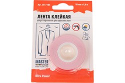 Лента MASTER COLOR Ultra Power клейкая двухсторонняя, ультра-сильная 19мм*1,5м белый 30-7195 - фото 140165
