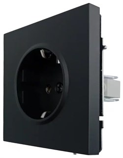 Розетка LEZARD ZIMA с/з, ПБТ, зажим, черный бархат 704-4288-122BQC - фото 140405