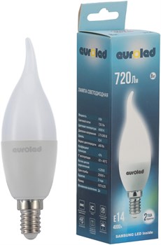 Лампа светодиодная EUROLED T37 8W 4000K E14 матовая E-T37-8W-4K-E14 - фото 140553