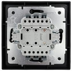 Выключатель LEZARD ZIMA с подсветкой, зажим, черный бархат 704-4288-111QC - фото 140798