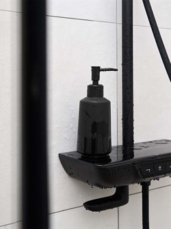 Дозатор для жидкого мыла MOROSHKA Magma 7х7х17,8см, черный 981-308-01 - фото 140842