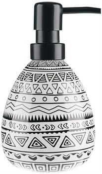 Дозатор для жидкого мыла MOROSHKA Nomads 8,8х8,8х17см, белый-серый 915-308-02 - фото 140843