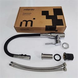 Смеситель MILARDO MEAL для кухни с гибким изливом и душевой насадкой, глянцевый хром M01SB2FM05 - фото 140865