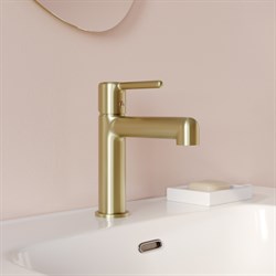 Смеситель IDDIS AIGER для умывальника, золотой матовый AIGMG00i01 - фото 141275