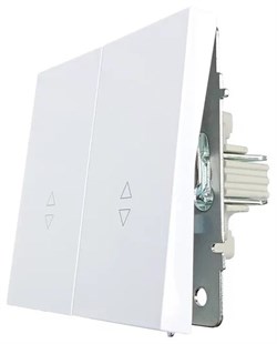Выключатель LEZARD ZIMA двойной, проходной, безвинтовой зажим, белый 704-0288-106QC - фото 141375
