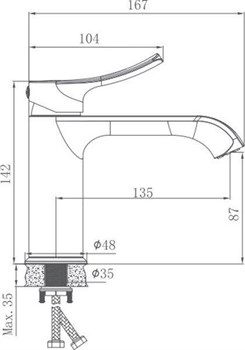 Смеситель HAIBA для раковины, золото HB10553-5 - фото 141579
