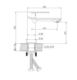 Смеситель HAIBA для раковины, графит HB10639-3 - фото 141593