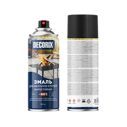 Эмаль аэрозольная LILACK для мангалов и печей +800 С, графит черный 520мл 0159-01 DX - фото 142155