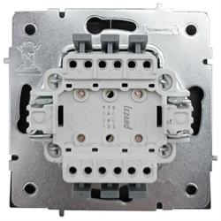 Выключатель LEZARD ZIMA двойной, проходной, зажим, черный бархат 704-4288-106QC - фото 142705