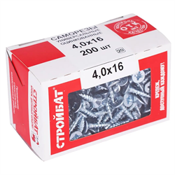 Саморезы СТРОЙБАТ универсальные оцинк. 4,0х16 (200 шт) 75361 - фото 142787