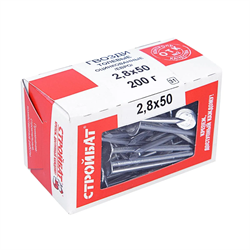 Гвозди СТРОЙБАТ толевые евро оцинк. 2,8*50 (0,2кг) 4641 - фото 142877