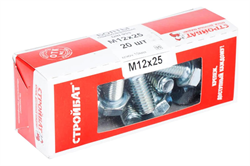 Болт СТРОЙБАТ DIN 933 М12 x 25 (белый цинк 20 шт) 305440 - фото 142932