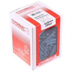 Дюбель СТРОЙБАТ полипропилен. 6x50 (250 шт) 216910 - фото 142972