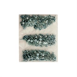 Набор саморезов СТРОЙБАТ для тонкой пластин оцинкованый 13-19мм (белый цинк 450 шт) 204471 - фото 143053