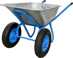 Тачка строительная ЭКСПЕРТ TULEX 2-хколесная, усиленная, пневматическое колесо 320кг 100л 20132 - фото 143225