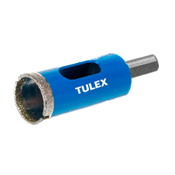 Коронка TULEX алмазная по стеклу и керамической плитке, центр.сверло, трехгранный хвостовик 25мм - фото 143276