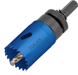 Коронка TULEX биметаллическая, шестигранный хвостовик,с центрирующим сверлом,в сборе 38мм 601013-038 - фото 143291