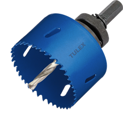 Коронка TULEX биметаллическая, шестигранный хвостовик,с центрирующим сверлом,в сборе 76мм 601013-076 - фото 143311