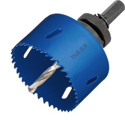 Коронка TULEX биметаллическая, шестигранный хвостовик,с центрирующим сверлом,в сборе 83мм 601013-083 - фото 143315