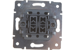 Выключатель LEZARD RAIN двойной, проходной белый 703-0288-106 - фото 143594