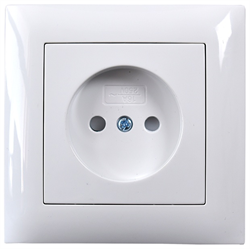 Розетка SIRIUS MIRA одноместная без заземления со шторками белая 16A РC-022х-MIR - фото 143728