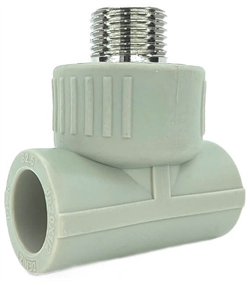 Тройник DENIZ с наружней резьбой 20*1/2 белый - фото 143744
