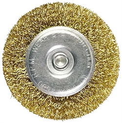 Щетка MATRIX для дрели 60мм плоская со шпилькой латун.витая проволока 74446 - фото 143765