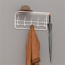 Вешалка с полкой 60см, белая ВСП 6Б - фото 143821