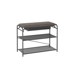 Подставка для обуви ГРАНАДА 23В с сиденьем и ящиком, нубук, черный ПДОГ23ВНБК Ч - фото 143846