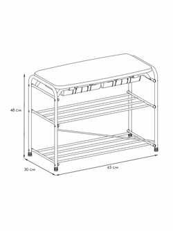 Подставка для обуви АЛЬФА 23 с сиденьем, с ящиком, белая ПДОаСя 23Б - фото 143862
