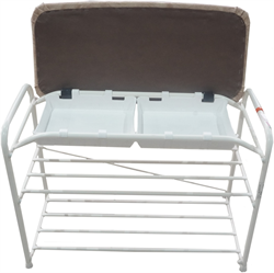 Подставка для обуви АЛЬФА 23 с сиденьем, с ящиком, белая ПДОаСя 23Б - фото 143865